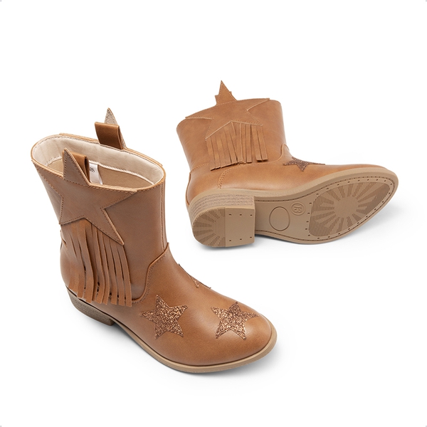 Kids Star Tassel Cowgirl Boots - CAMEL - 4
